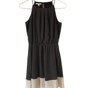 Maurices Dress Womens Size XS Black White Polka Dot Fit and Flare Sleeveless